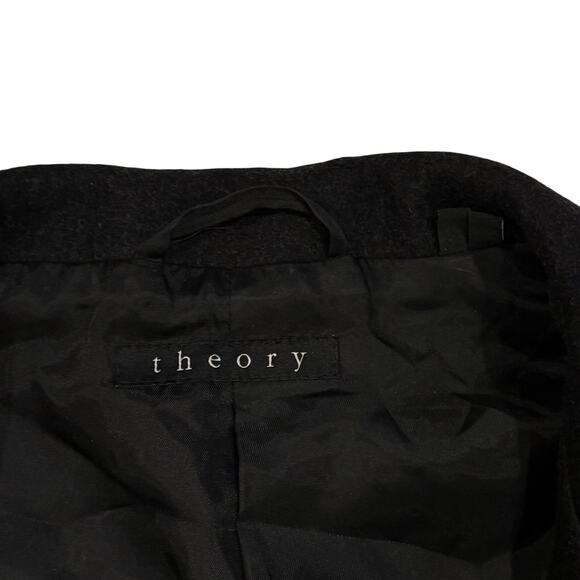 Theory Belvin Coat Mens Size Medium Black Wool Cashmere Blend Preppy Career - Picture 6 of 15